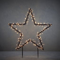 Luca Lighting Garden d'Light Ster Tuinsteker met Warm Witte LED Verlichting - L90 x H102 cm - Zwart