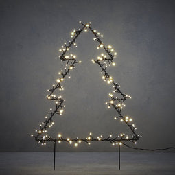Luca Lighting Garden d'Light Kerstboom Tuinsteker met Klassiek Witte LED Verlichting - L53 x H75 cm - Zwart