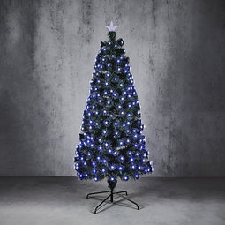 Luca Lighting - Greenland boom fibre optic blauw 185led 8 function controller - h150xd65cm - Woonaccessoires en seizoensgebondendecoratie (Europese stekker )
