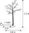 Luca Lighting Kerstdecoratie Berkenboom met LED Verlichting - H150 cm x Ø80 cm - Wit