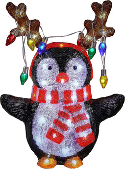 Luca Lighting Kerstverlichting Buiten Penguin - L32 x B21 x H42 cm - Meerkleurig