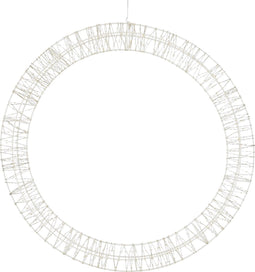 Luca Lighting Kerstverlichting Cirkel met Warm Witte LED Lampjes - Ø56 cm - Metaal - Wit