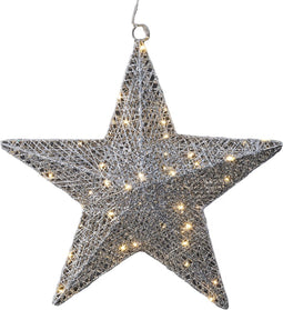 Luca Lighting Kerstverlichting Ster met Warm Witte LED Lampjes - Ø40 cm - Zilver