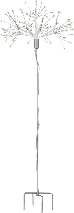 Luca Lighting Paardenbloem Tuinsteker met Warm Witte LED Lampjes - H50 cm - Zilver