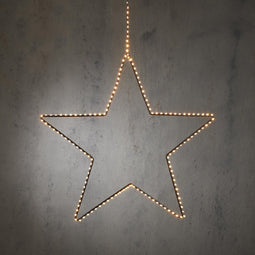 Luca Lighting Ster Hangend met Warm Witte LED Verlichting - H128 x Ø58 cm - Zwart