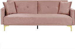 LUCAN - Slaapbank 2-zits - Roze - Fluweel