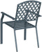 vidaXL - Tuinstoelen - 4 - stuks - Stapelbaar - Antraciet - Staal