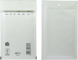 Luchtkussenenveloppen formaat 120 x 215 mm met stripsluiting wit doos van 200 stuks