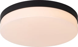 Lucide BISKIT - Plafonnière Badkamer - Ø 34,5 cm - LED - 1x24W 2700K - IP44 - Bewegingssensor - Zwart
