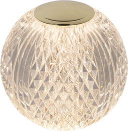 Lucide CINTRA - Oplaadbare Tafellamp - Accu/Batterij - Ø 11 cm - LED 3 StepDim - 1x2W 3000K - Transparant