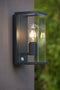 Lucide CLAIRE - Wandlamp Binnen/Buiten - 1xE27 - IP54 - Beweging & dag/nacht sensor - Antraciet