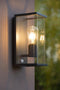 Lucide CLAIRE - Wandlamp Binnen/Buiten - 1xE27 - IP54 - Beweging & dag/nacht sensor - Antraciet