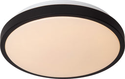 Lucide DASHER - Plafonnière Badkamer - Ø 29,3 cm - LED - 1x12W 2700K - IP44 - Beweging & dag/nacht sensor - Zwart