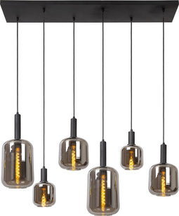 Lucide ELISA - Hanglamp - 6xE27 - Fumé