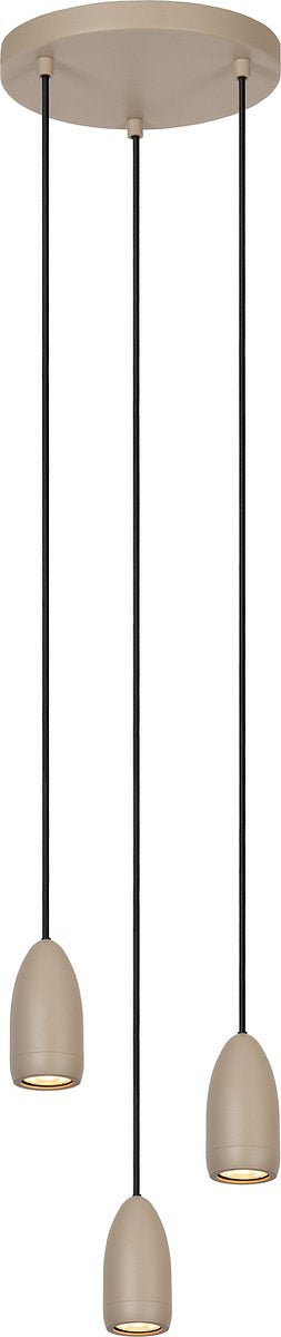 Lucide EVORA - Hanglamp - Ø 25 cm - 3xGU10 - Taupe