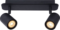 Lucide LENNERT - Plafondspot Badkamer - LED Dimb. - GU10 - 2x5W 3000K - IP44 - Zwart