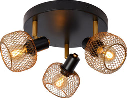 Lucide MAREN - Plafondspot - Ø 37 cm - 3xE14 - Mat Goud / Messing