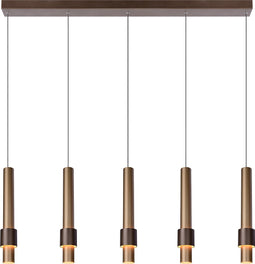 Lucide MARGARY - Hanglamp - LED Dimb. - 5x4,2W 2700K - Koffie