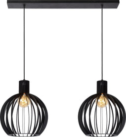 Lucide MIKAELA - Hanglamp - 2xE27 - Zwart