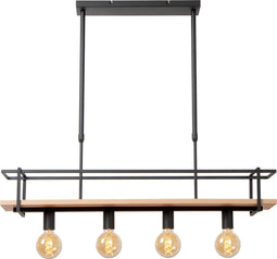 Lucide MILONGA - Hanglamp - 4xE27 - Zwart