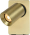 Lucide NIGEL - Bedlamp / Wandlamp - LED Dim to warm - GU10 - 1x5W 2200K/3000K - Met USB oplaadpunt - Mat Goud / Messing