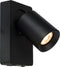Lucide NIGEL - Bedlamp / Wandlamp - LED Dim to warm - GU10 - 1x5W 2200K/3000K - Met USB oplaadpunt - Zwart