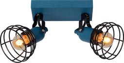 Lucide POLA - Plafondspot Kinderkamer - 2xE27 - Blauw