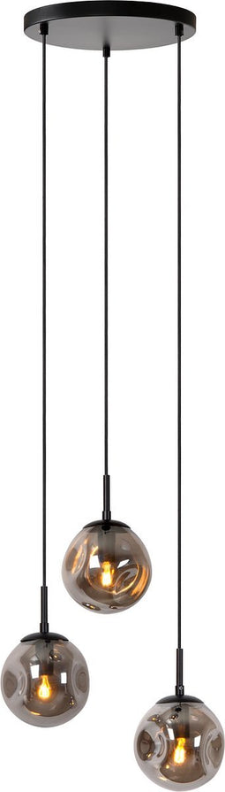 Lucide ROCKY - Hanglamp - 3xE14 - Fumé