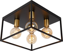 Lucide RUBEN - Plafonnière - 4xE27 - Zwart