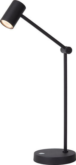 Lucide TIPIK - Oplaadbare Bureaulamp - Accu/Batterij - LED 3 StepDim - 1x3W 2700K - Zwart