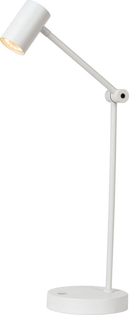 Lucide TIPIK - Oplaadbare Tafellamp - Accu/Batterij - LED 3 StepDim - 1x3W 2700K - Wit
