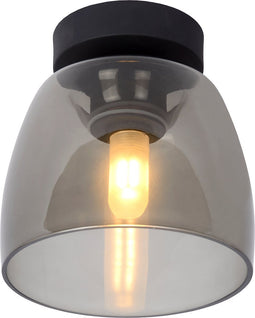 Lucide TYLER - Plafonnière Badkamer - Ø 16,1 cm - 1xG9 - IP44 - Zwart