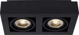 Lucide ZEFIX - Plafondspot - LED Dim to warm - GU10 (ES111) - 2x12W 2200K/3000K - Zwart