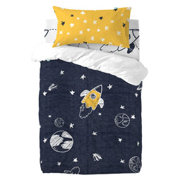 Dekbedovertrek set HappyFriday Mr Fox Starspace Multicolour Wieg voor baby's 2 Onderdelen