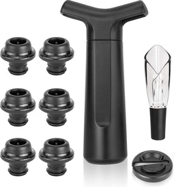 Wijnpomp | Wijnstop en schenker | 6 Stoppers | 1 Schenker | 1 Foliesnijder | Wijngeschenk,