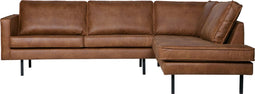 BePureHome Rodeo Hoekbank Rechts - Recycle Leer - Cognac - 85x266x86