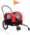 vidaXL - Fietstrailer - en - kinderwagen - 2-in-1 - rood - en - zwart