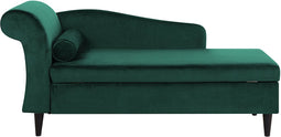 LUIRO - Chaise longue - Groen - Linkerzijde - Fluweel