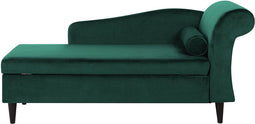 LUIRO - Chaise longue - Groen - Rechterzijde - Fluweel