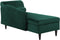 LUIRO - Chaise longue - Groen - Rechterzijde - Fluweel