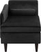 LUIRO - Chaise longue - Zwart - Rechterzijde - Fluweel