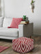SVJ Poef Vierkant - 55 x 55 x 37 cm - Katoen - Rood