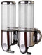 Zeepdispenser - Dubbelwandige kunstof zeepdispenser - Edelstaal-look - Doorzichtig