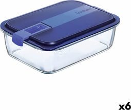 Luminarc Hermetische Lunchtrommel Luminarc Easy Box Blauw Glas (6 Stuks) (1,97 L)