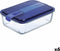 Luminarc Hermetische Lunchtrommel Luminarc Easy Box Blauw Glas (6 Stuks) (1,97 L)