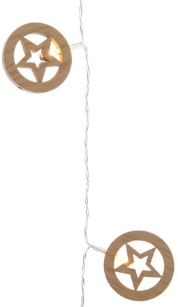 Lumineo - Batterijverlichting houten ster 10 LED s