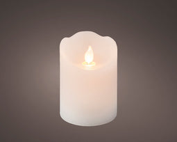 Lumineo - Kaars binnen d7.5h10cm-1l wit kerst