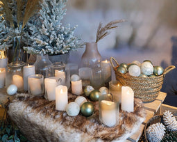 Lumineo - Kaars binnen d7.5h15cm-1l wit kerst