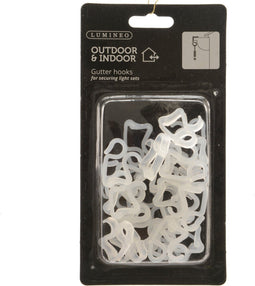 Lumineo kerstverlichting ophang haakjes - 24x st - bevestiging dakgoot - verlichting ophangen