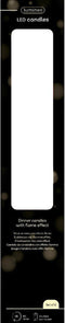 Lumineo LED dinerkaars crème wit 2 stuks met flikkerende vlam - LED kaars met timer - Wax kaars - Op batterij - 24 cm - Veilig & Duurzaam